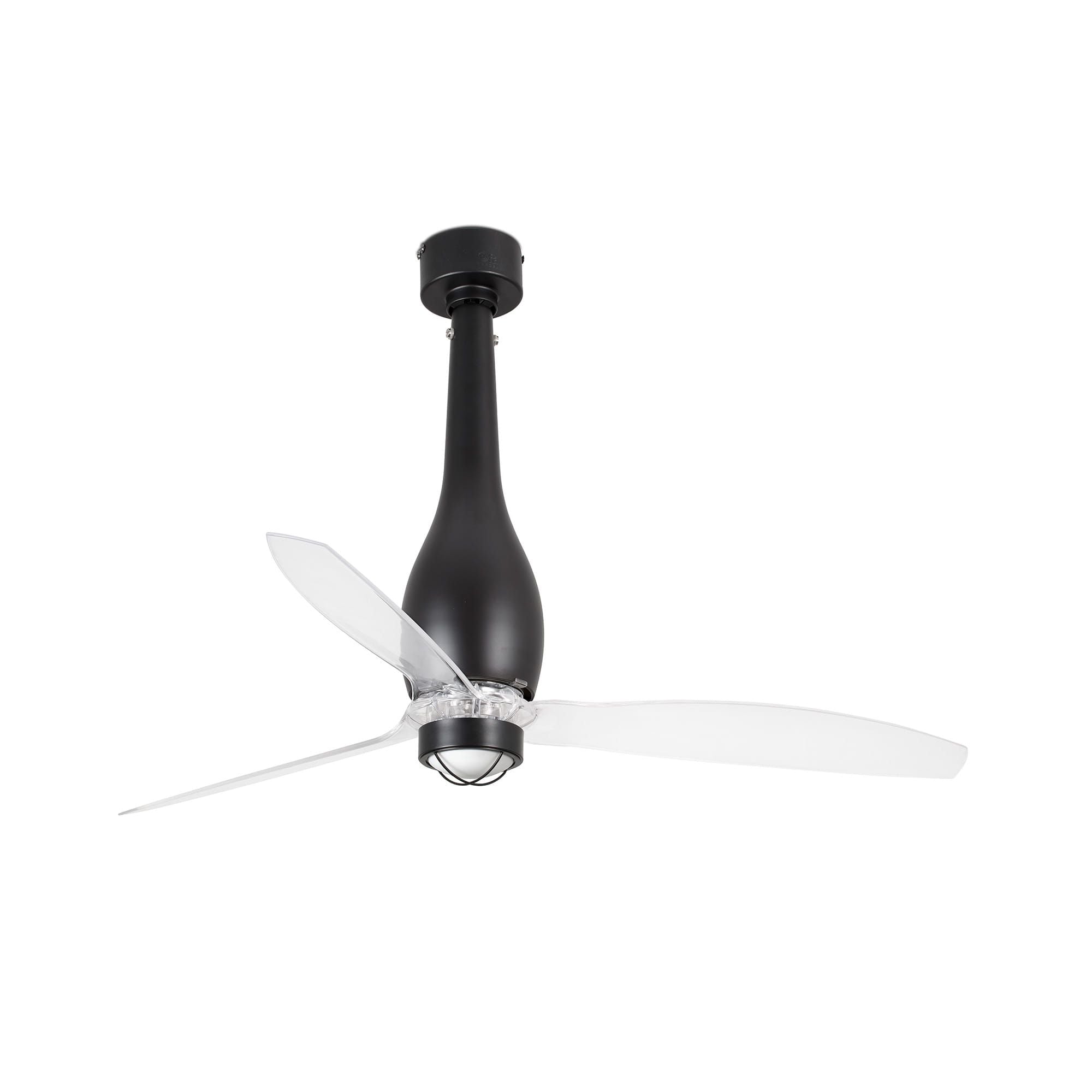 FARO Faro Eterfan Nero Mate in Metallo con Pale Trasparenti Ø1280 mm Lampada LED 17W 3000K Design Moderno e Funzionale per Ambienti Privati e Professionali - Codice FARO-32003_10