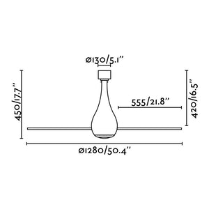 Faro Faro 32020 Bianco Trasparente Ventilatore Per Soffitto Mini Eterfan