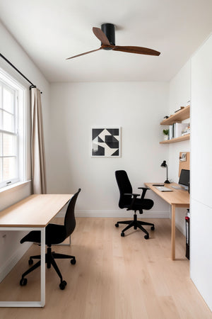 Faro 32042 Ventilatore Mini Tube Nero Opaco Con Pale color Legno in ABS