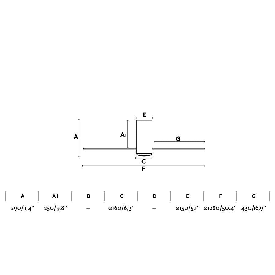 Faro 32042 Ventilatore Mini Tube Nero Opaco Con Pale color Legno in ABS