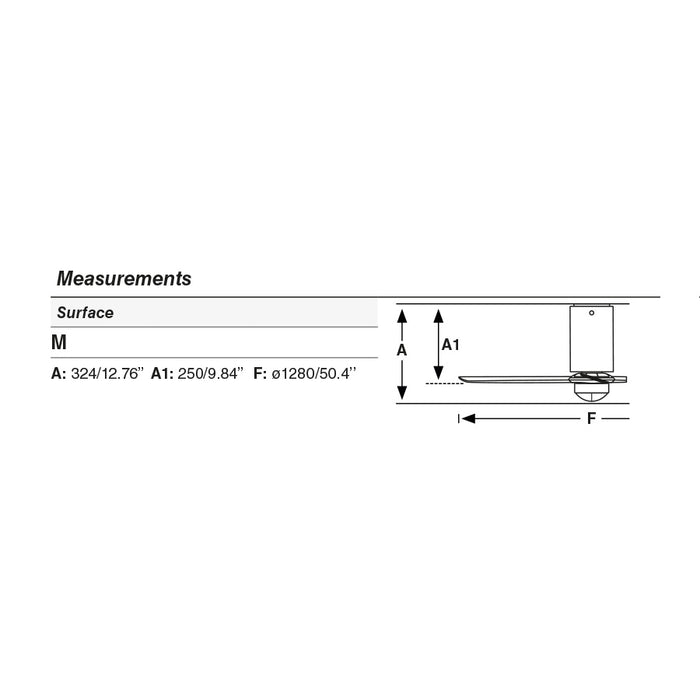 FARO Ventilatore da soffitto con luce MINI TUBE FAN Ø1280 mm 17 W 3000 K luce calda, 6 velocità, motore DC, funzione inversa, telecomando, nero opaco, acciaio e vetro, pale ABS finitura noce FARO-3204