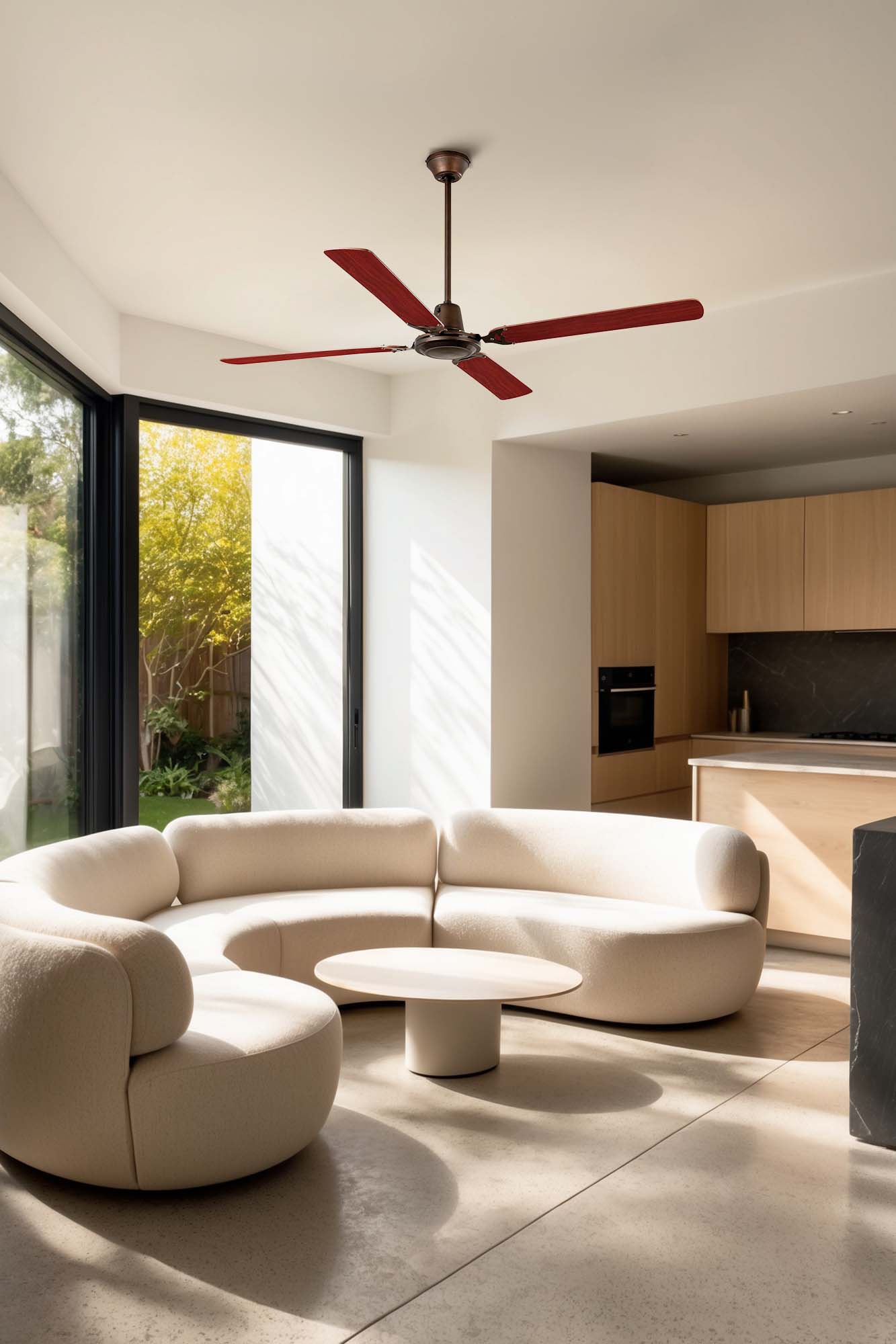 Faro Faro 33111 Mogano Mogano Rosso Ventilatore a Pale Malvinas Senza Luce