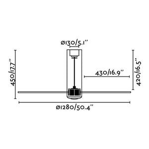 Faro Faro 33374 Trasparente Ventilatore Da Soffitto Trasparente Tube