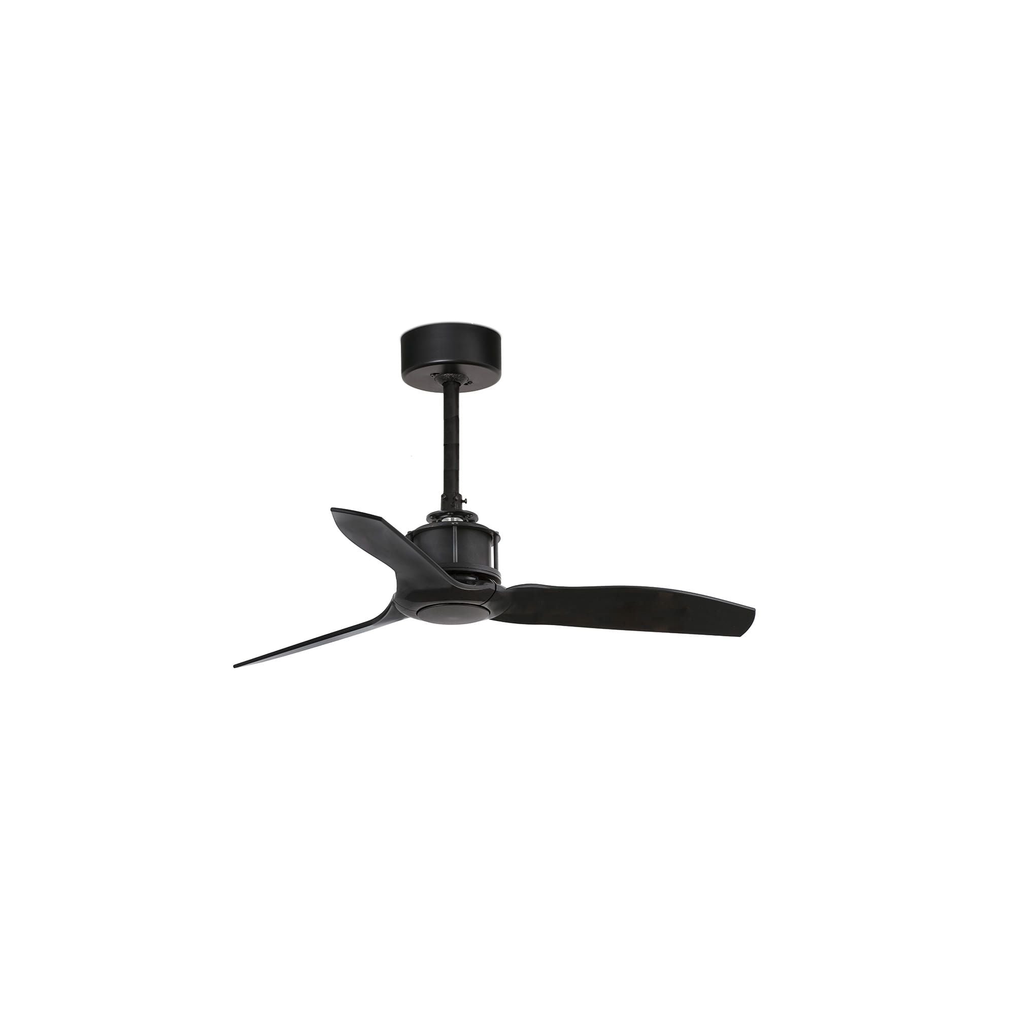 FARO Ventilatore da soffitto a basso consumo con motore DC 6 velocita e funzione inversa per ambienti fino a 13 m² Nero Opaco Acciaio FARO-33424