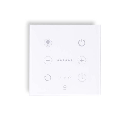FARO Comando a parete per ventilatori DC con regolazione luce e controllo wireless RF per scatole da incasso tonde-quadrate Bianco Lucido ABS Vetro FARO-33987