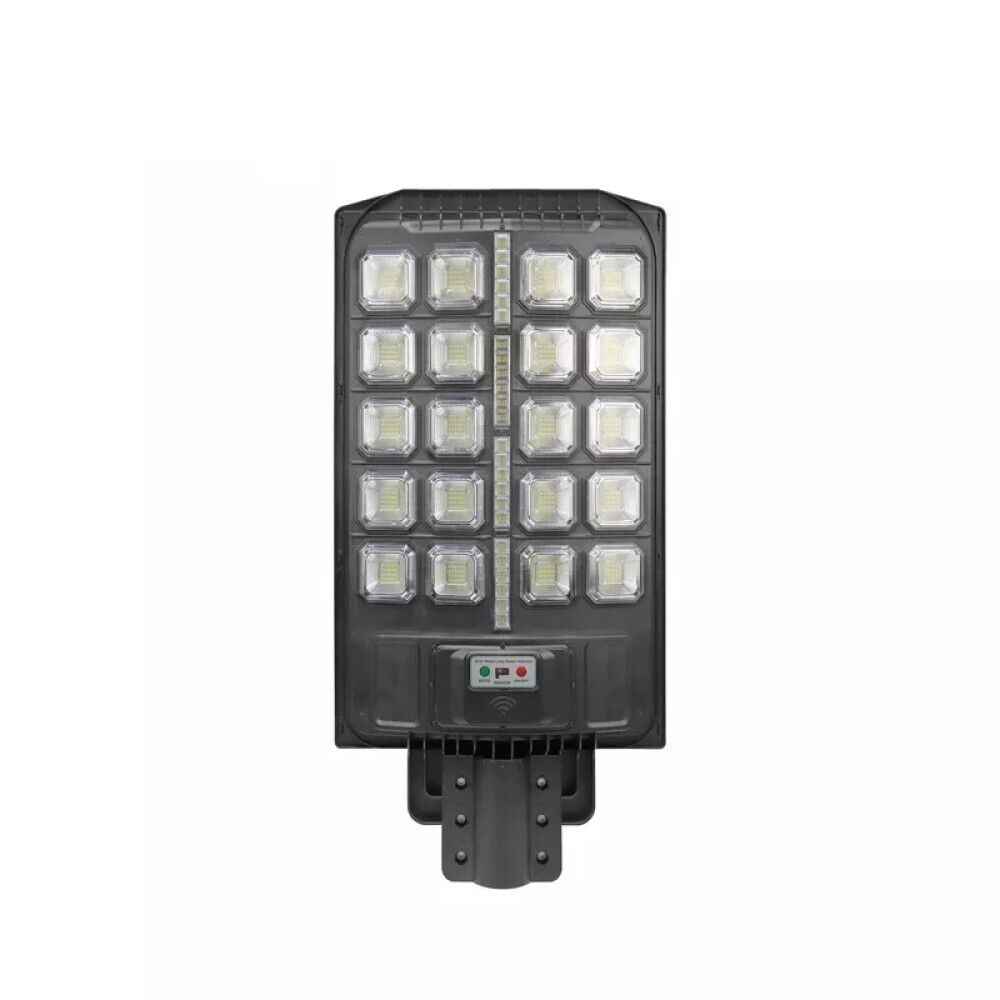 FARO LED LAMPIONE STRADALE 1200W PANNELLO SOLARE SENSORE CREPUSCOLARE IP65