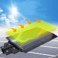 FARO LED LAMPIONE STRADALE 1200W PANNELLO SOLARE SENSORE CREPUSCOLARE IP65