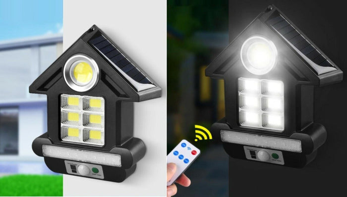 FARO SOLARE CON PANNELLO FARETTO SENSORE DI MOVIMENTO 81 LED COB CL-S180