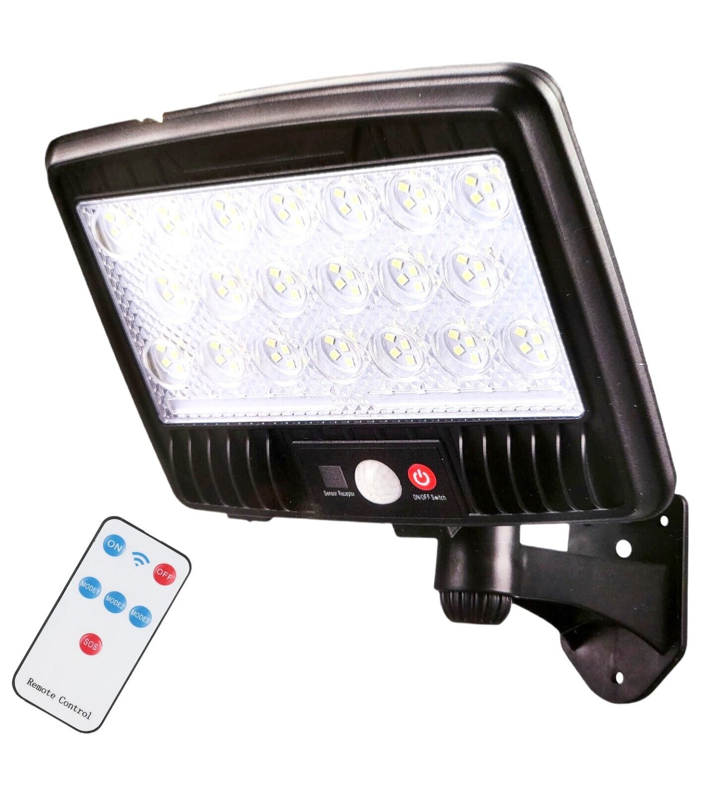 FARO SOLARE FARETTO CON TELECOMANDO SENSORE DI MOVIMENTO 140 + 6 LED FO-TA155