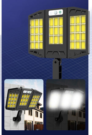 FARO SOLARE FARETTO CON TELECOMANDO SENSORE DI MOVIMENTO 264 LED COB HS-V97