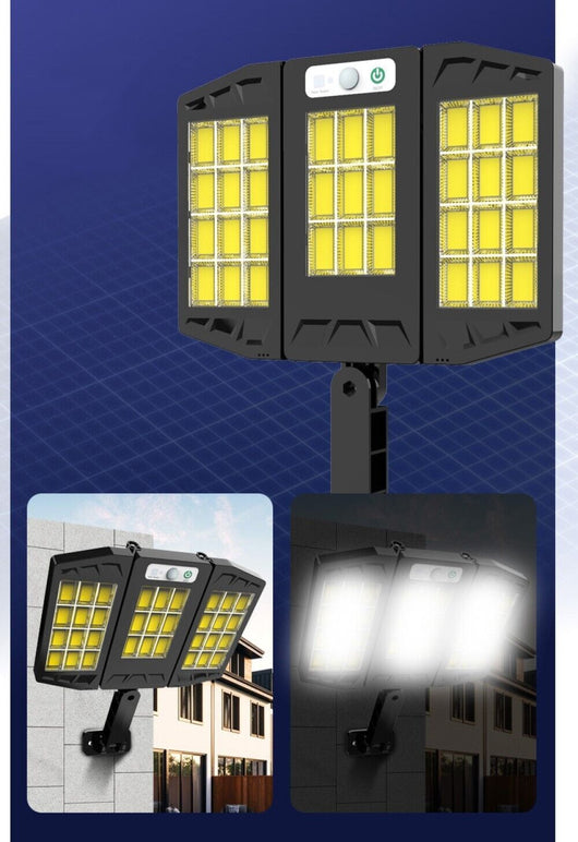 FARO SOLARE FARETTO CON TELECOMANDO SENSORE DI MOVIMENTO 264 LED COB HS-V97