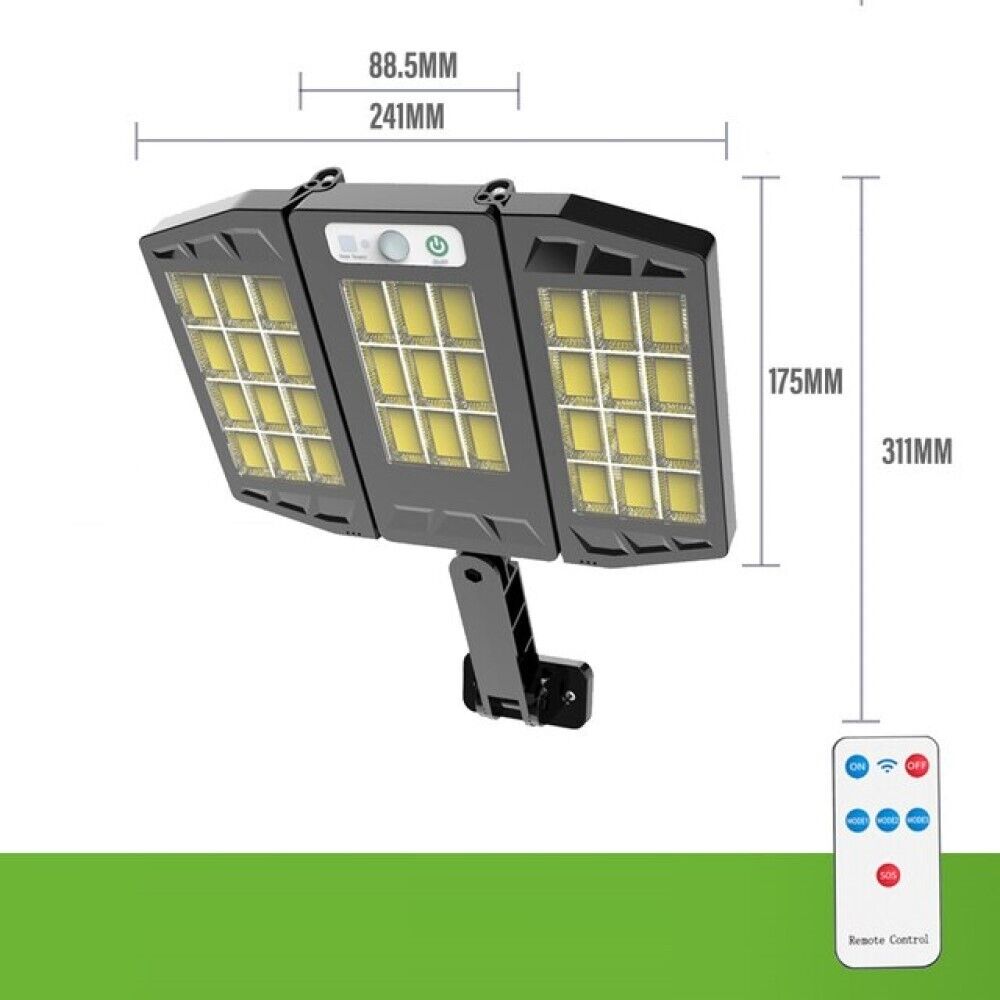 FARO SOLARE FARETTO CON TELECOMANDO SENSORE DI MOVIMENTO 264 LED COB HS-V97