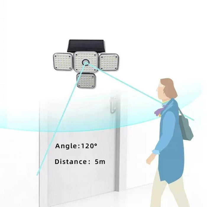 FARO SOLARE FARETTO ORIENTABILE CON SENSORE DI MOVIMENTO 144 LED SMD TY05117