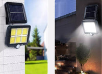 FARO SOLARE LED CON PANNELLO FARETTO SENSORE DI MOVIMENTO 120 LED COB XZ-F120