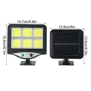 FARO SOLARE LED CON PANNELLO FARETTO SENSORE DI MOVIMENTO 128 LED COB  BK-128-6