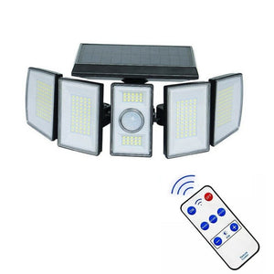 FARO SOLARE LED ORIENTABILE FARETTO TELECOMANDO SENSORE DI MOVIMENTO 300LED