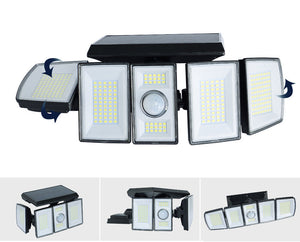 FARO SOLARE LED ORIENTABILE FARETTO TELECOMANDO SENSORE DI MOVIMENTO 300LED