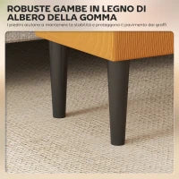 Panca Fondoletto in Poliestere e Legno per Camera da Letto e Ingresso, 95x38x45 cm, Arancione