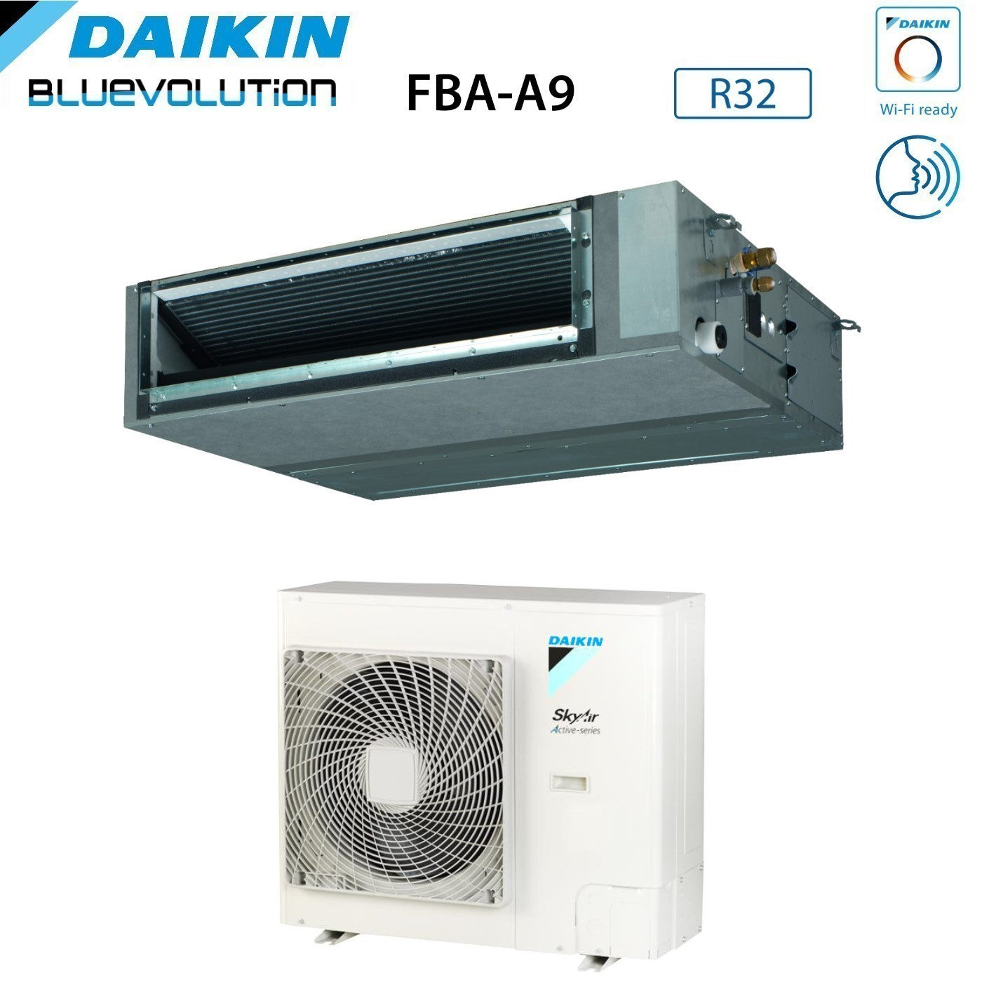 Climatizzatore Condizionatore Daikin Bluevolution Canalizzato Canalizzabile Media Prevalenza 24000 Btu FBA71A + AZAS71MV1 Monofase R-32 Wi-Fi Optional