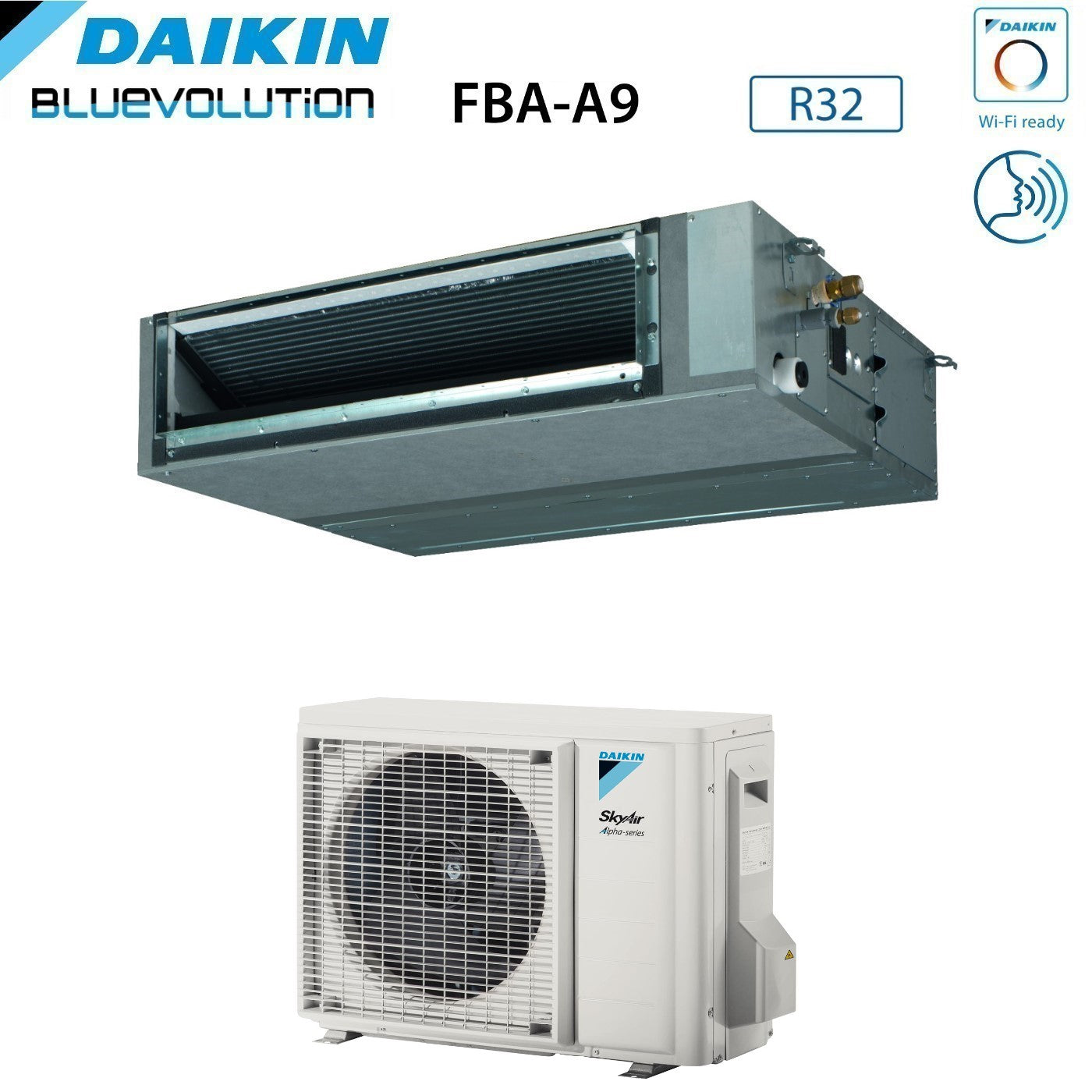 Climatizzatore Condizionatore Daikin Bluevolution Canalizzato Canalizzabile Media Prevalenza 24000 Btu FBA71A + RZAG71NV1 Monofase R-32 Wi-Fi Optional Classe A++/A+