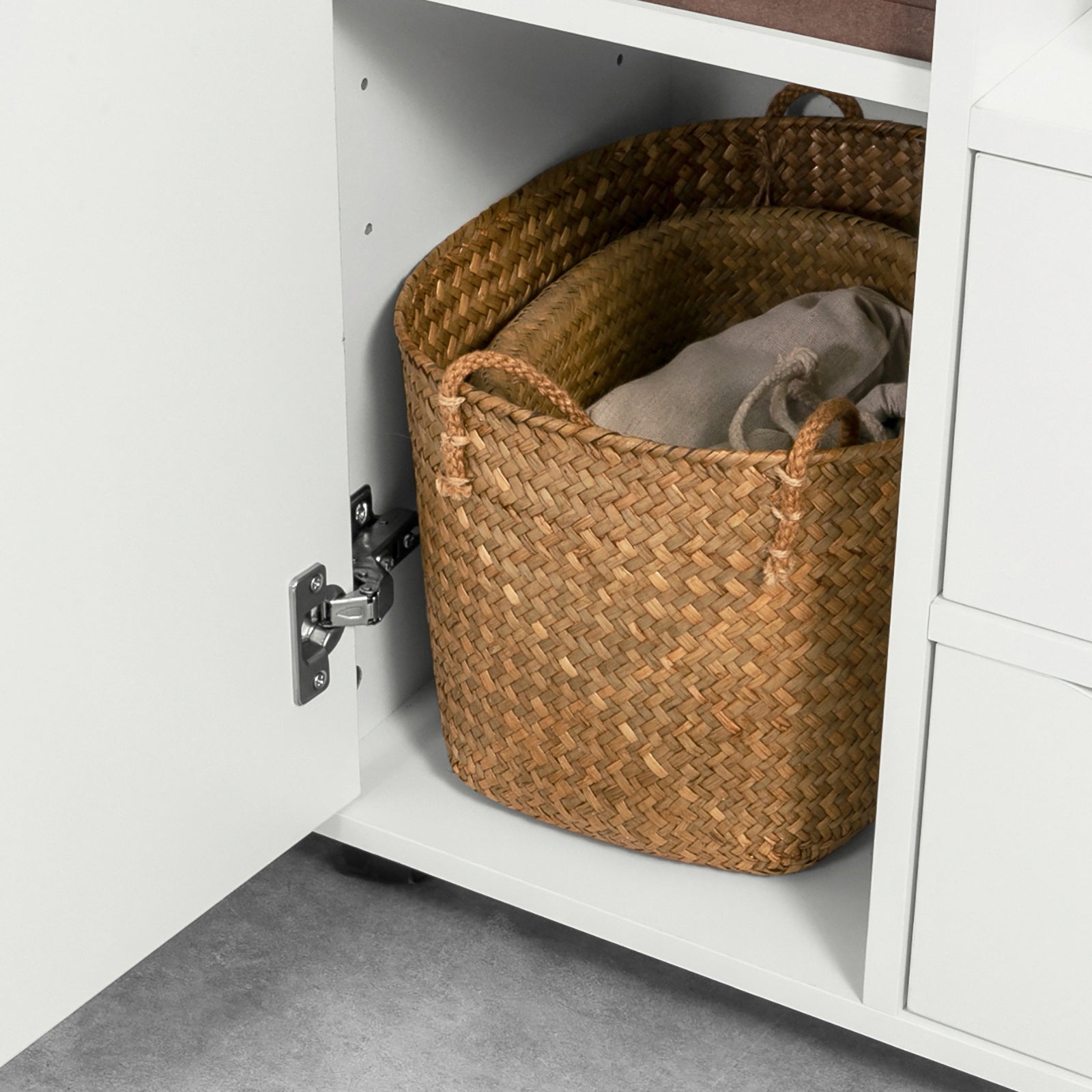 Carrello Tavolino da salotto Comodino Piccolo Comodino Bianco Comodini L60*P35*A70cm FBT105-W