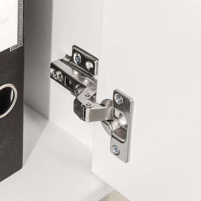 Tavolo stampante con cassetto e porta Carrello Tavolino da salotto Comodino Piccolo Comodino Bianco Comodini L50XP40xA75 cm FBT106-W