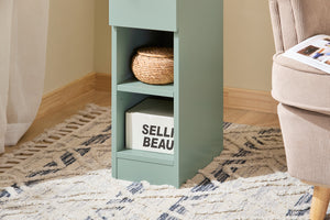 SoBuy Comodino Sottile comodino per camera da letto con cassetto e 2 ripiano comodini per camera da letto e soggiorno Tavolino divano Verde L20 x P35 x A61 cm FBT111-GR