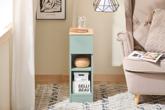 SoBuy Comodino Sottile comodino per camera da letto con cassetto e 2 ripiano comodini per camera da letto e soggiorno Tavolino divano Verde L20 x P35 x A61 cm FBT111-GR