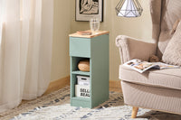 SoBuy Comodino Sottile comodino per camera da letto con cassetto e 2 ripiano comodini per camera da letto e soggiorno Tavolino divano Verde L20 x P35 x A61 cm FBT111-GR