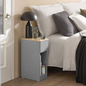SET 2 Comodini 20x60x35 Cm Grigi FBT111-HGx2