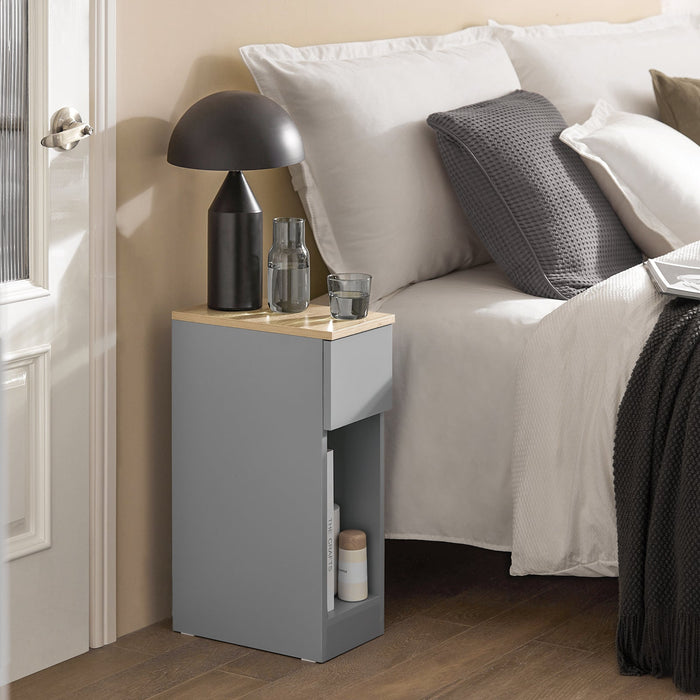 SET 2 Comodini 20x60x35 Cm Grigi FBT111-HGx2