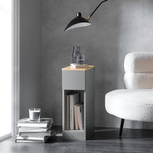 Comodino con cassetto per letto a molle 20x60x35 cm Grigio FBT111-HG