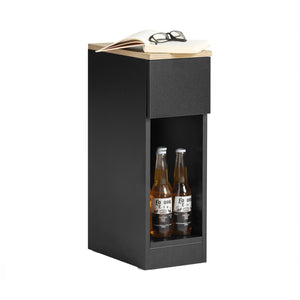 Comodino con cassetto per letto a molle 20x60x35 cm Nero FBT111-SCH