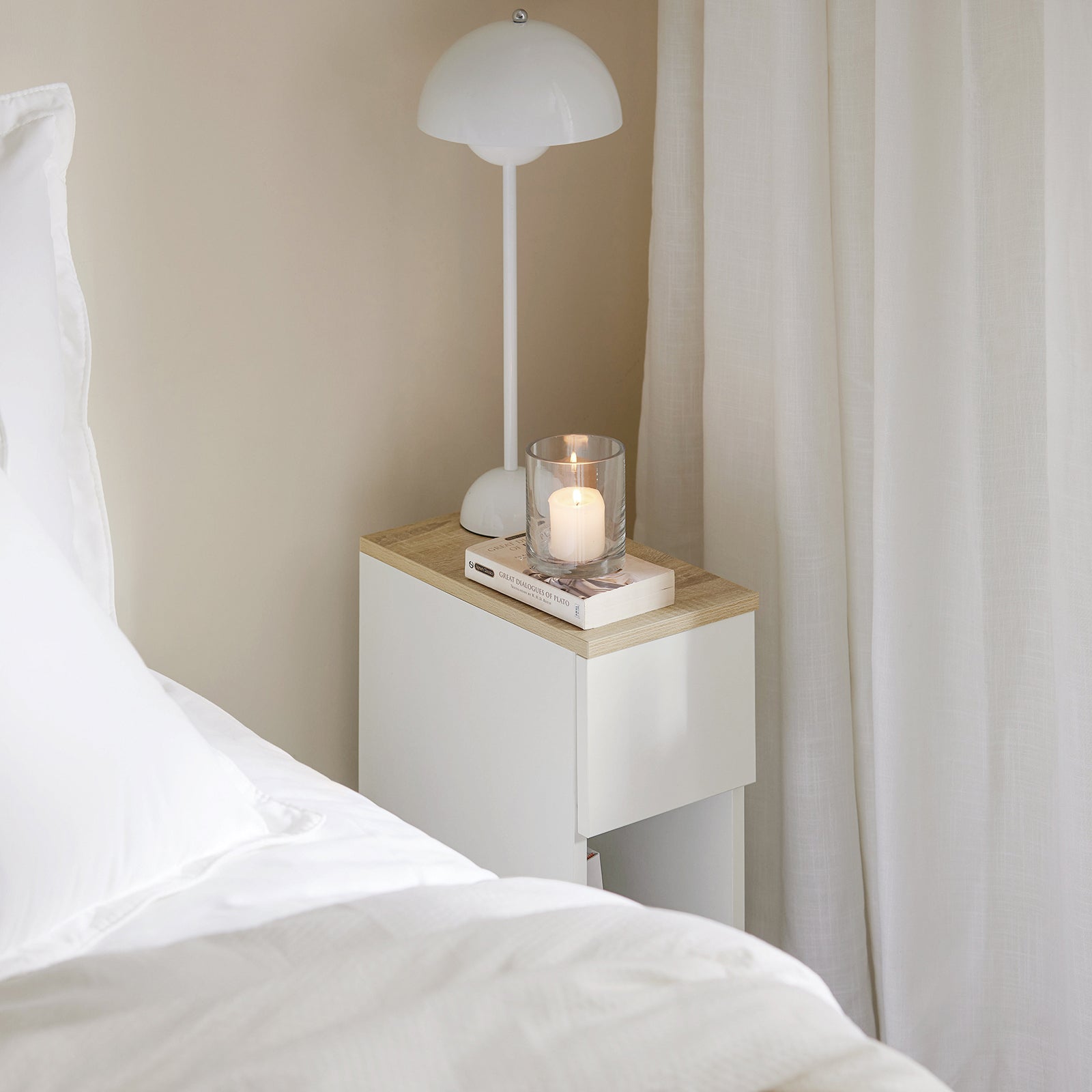 SET 2 Comodini 20x60x35 Cm Bianchi FBT111-WNx2