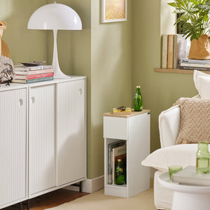 SET 2 Comodini 20x60x35 Cm Bianchi FBT111-WNx2