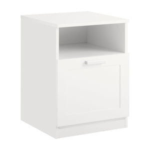 Comodino per letto Tavolino stretto Tavolo telefono Comodino con cassetti Bianco 39x39x55cm FBT112-W