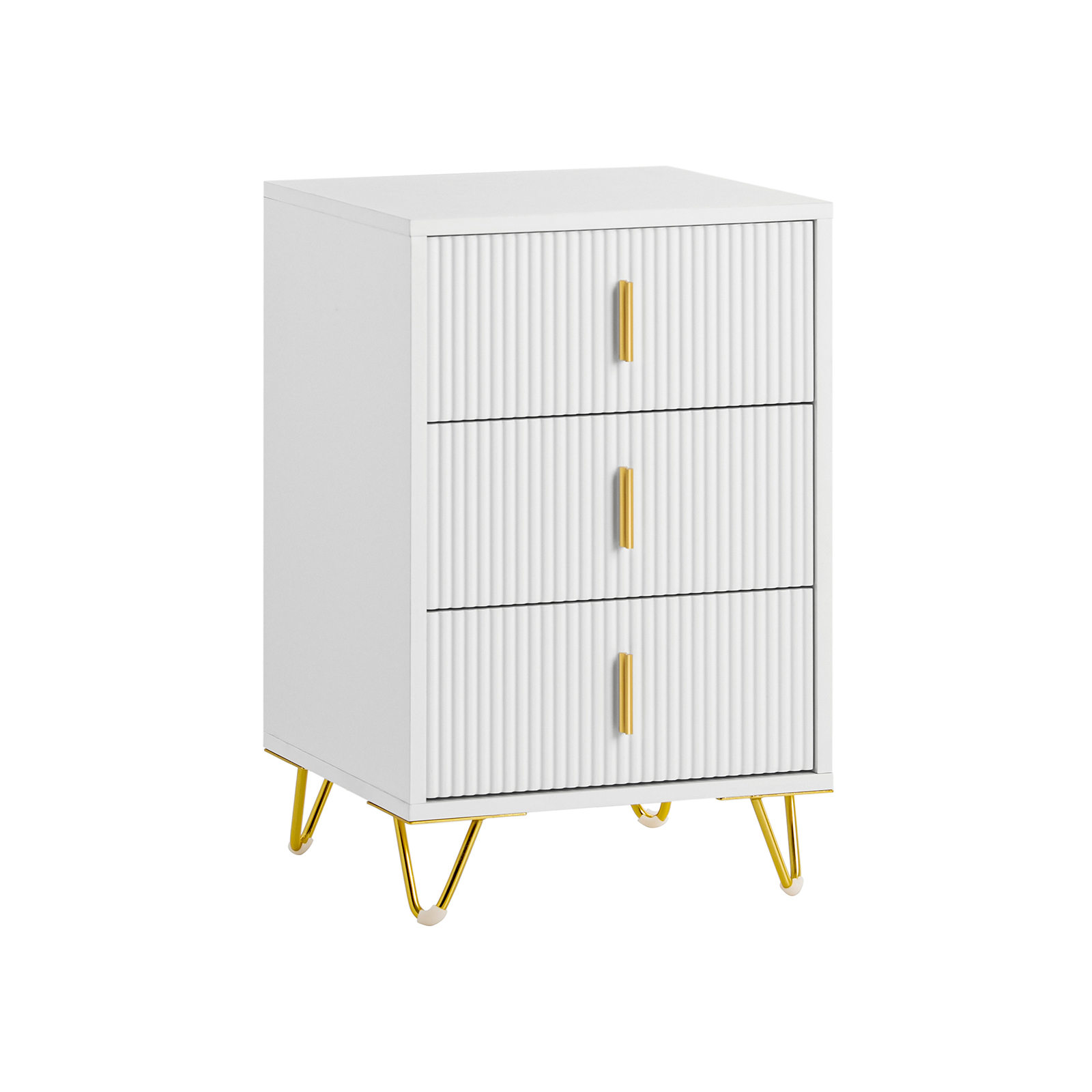 Comodini letto con cassetti Tavolino da salotto o soggiorno Tavolino telefono 40x40cm Bianco 3 cassetti FBT115-L-W