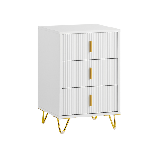 Comodini letto con cassetti Tavolino da salotto o soggiorno Tavolino telefono 40x40cm Bianco 3 cassetti FBT115-L-W