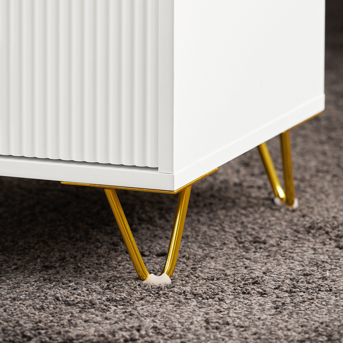 Comodini letto con cassetti Tavolino da salotto o soggiorno Tavolino telefono 40x40cm Bianco 3 cassetti FBT115-L-W