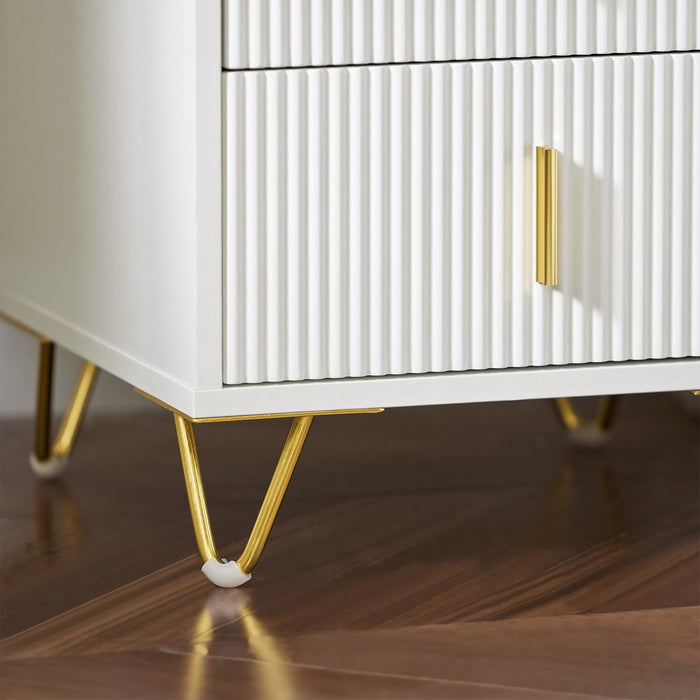 Comodini letto con cassetti Tavolino da salotto o soggiorno Tavolino telefono 40x40cm Bianco 2 cassetti FBT115-W