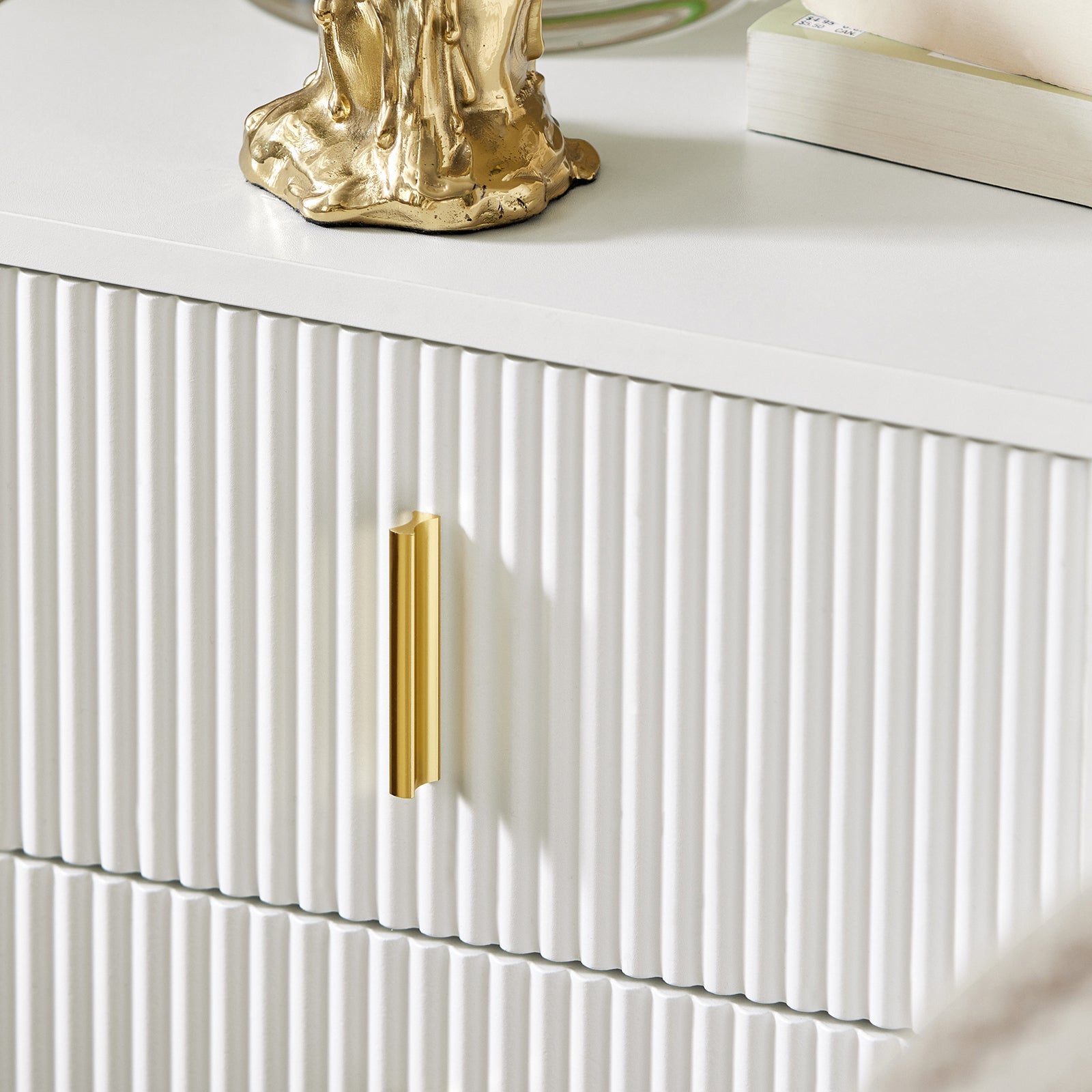 Comodini letto con cassetti Tavolino da salotto o soggiorno Tavolino telefono 40x40cm Bianco 2 cassetti FBT115-W