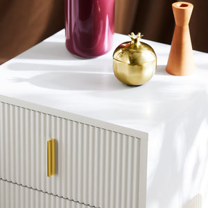 Comodini letto con cassetti Tavolino da salotto o soggiorno Tavolino telefono 40x40cm Bianco 2 cassetti FBT115-W