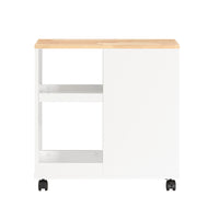 SoBuy Tavolino basso con ruote Tavolo stampante con cassetto Carrello da ufficio Bianco-Naturale, 60x30x60cm FBT130-WN
