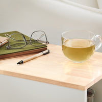 SoBuy Tavolino basso con ruote Tavolo stampante con cassetto Carrello da ufficio Bianco-Naturale, 60x30x60cm FBT130-WN