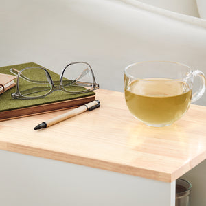 SoBuy Tavolino basso con ruote Tavolo stampante con cassetto Carrello da ufficio Bianco-Naturale, 60x30x60cm FBT130-WN