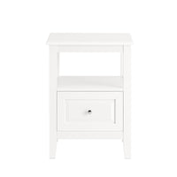 Comodino letto con 1 cassetto e un scomparto aperto Tavolino da salotto o soggiorno Tavolino telefono Bianco 45x35x60cm FBT131-W