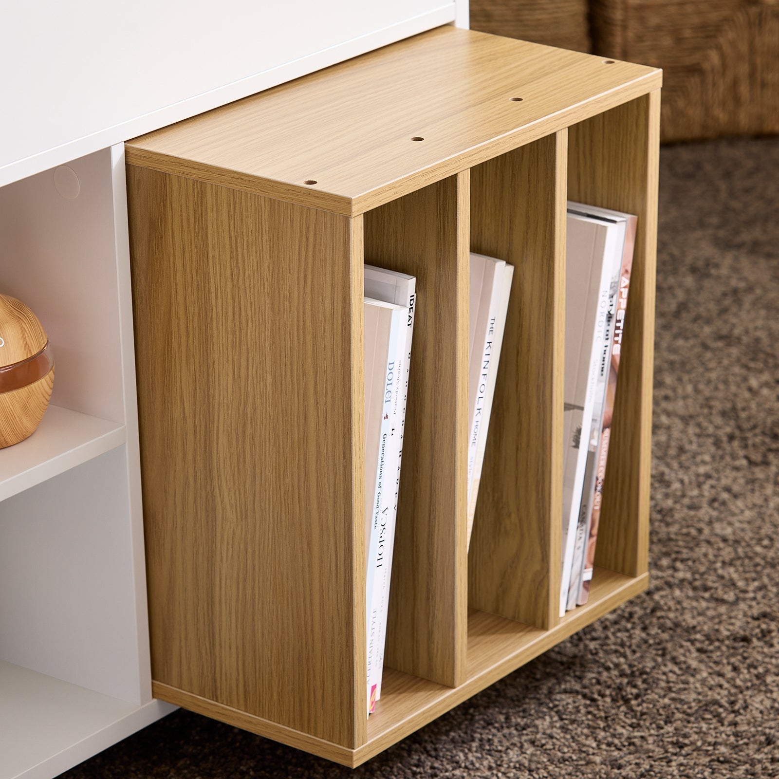 FBT134-W - Armadio per documenti, con 4 ruote, per ufficio, bianco, larghezza ca. 30 x 61 x 70 cm