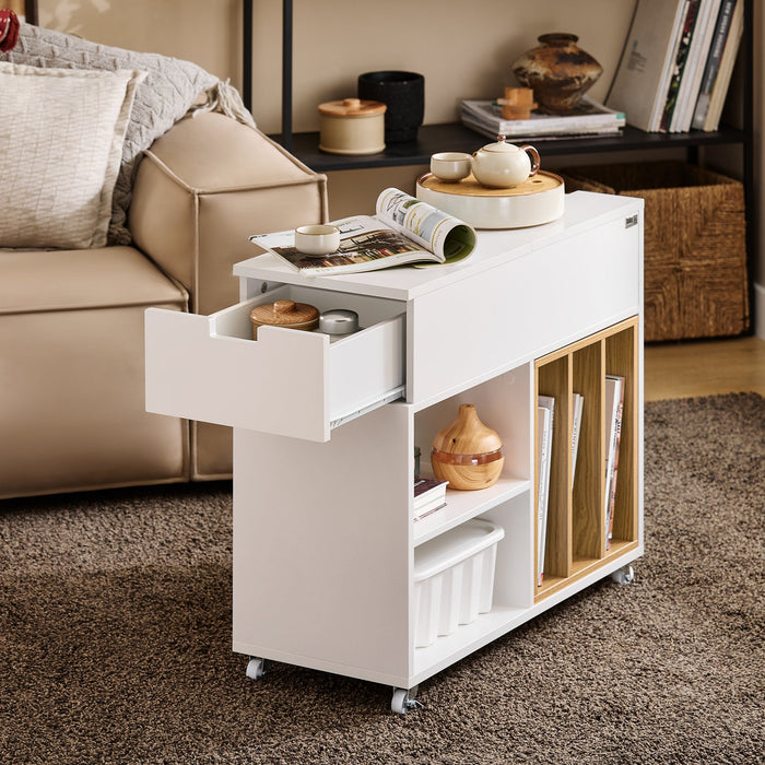 FBT134-W - Armadio per documenti, con 4 ruote, per ufficio, bianco, larghezza ca. 30 x 61 x 70 cm