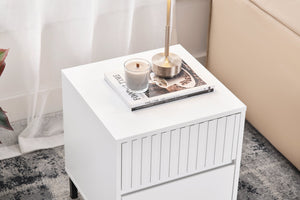 SoBuy Comodino letto con 2 cassetti Tavolino da divano Tavolino da salotto bianco 40x40x48 cm FBT157-W
