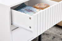 SoBuy Comodino letto con 2 cassetti Tavolino da divano Tavolino da salotto bianco 40x40x48 cm FBT157-W